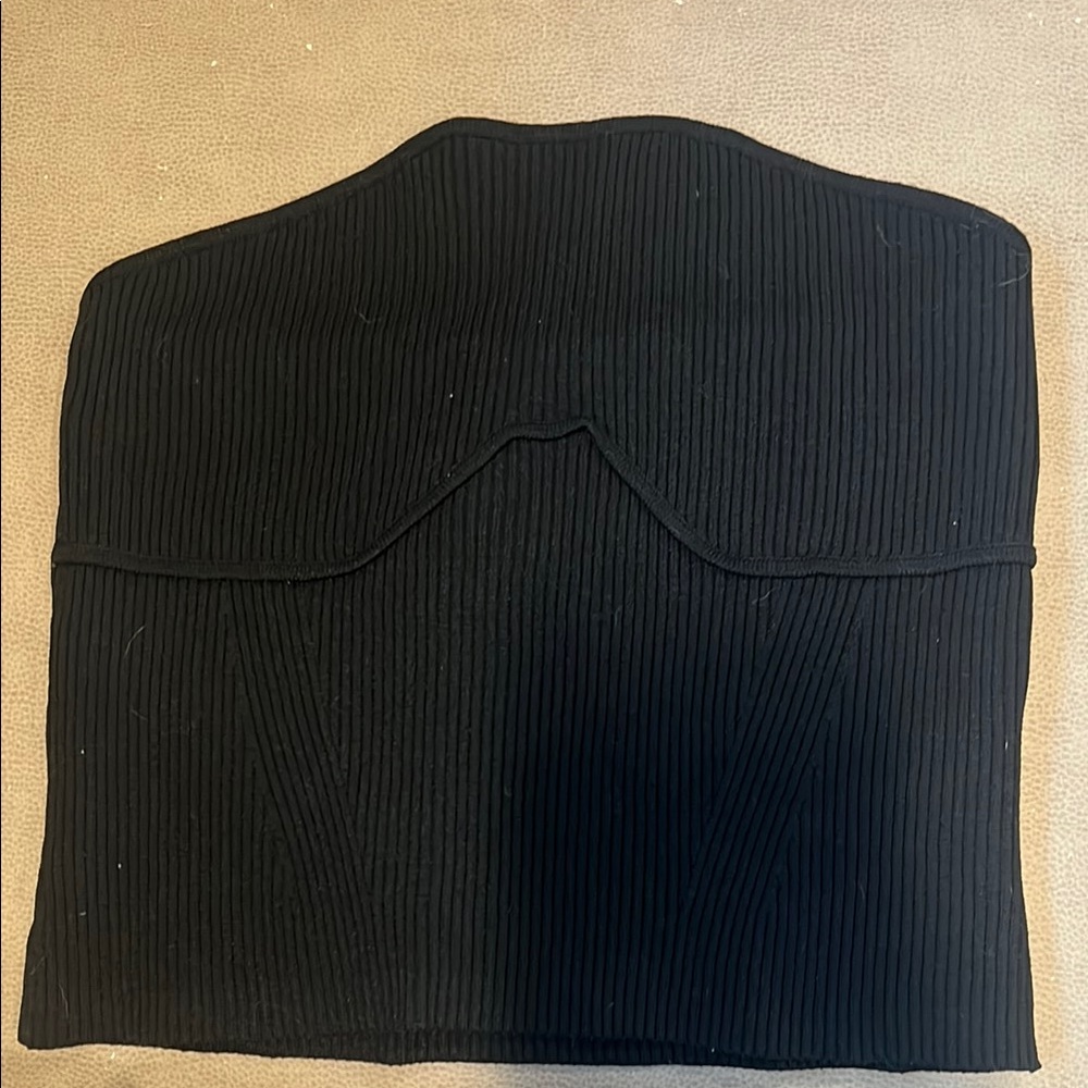 Dynamite Black Ribbed Tube Top